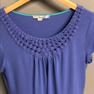 Boden Crocheted Neckline Top, Size 12